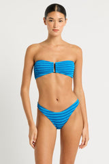 Bound by Bond-Eye Blake Bandeau Top in Turquoise Stripe