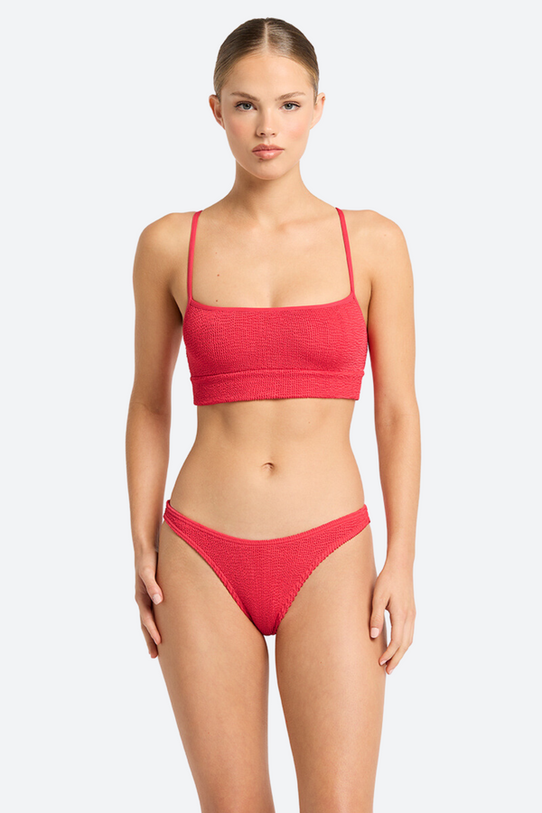 Bound by Bond-Eye Strap Saint Crop in Nectarine Recycled