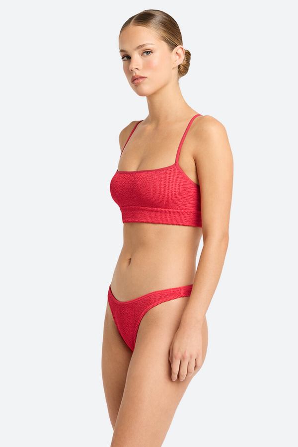 Bound by Bond-Eye Strap Saint Crop in Nectarine Recycled