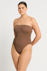 Bound by Bond-Eye Fane One Piece in Cocoa Butter Lurex