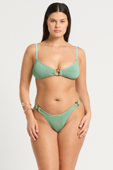 Bound by Bond-Eye Ring Lissio Crop in Ice Blue Lurex