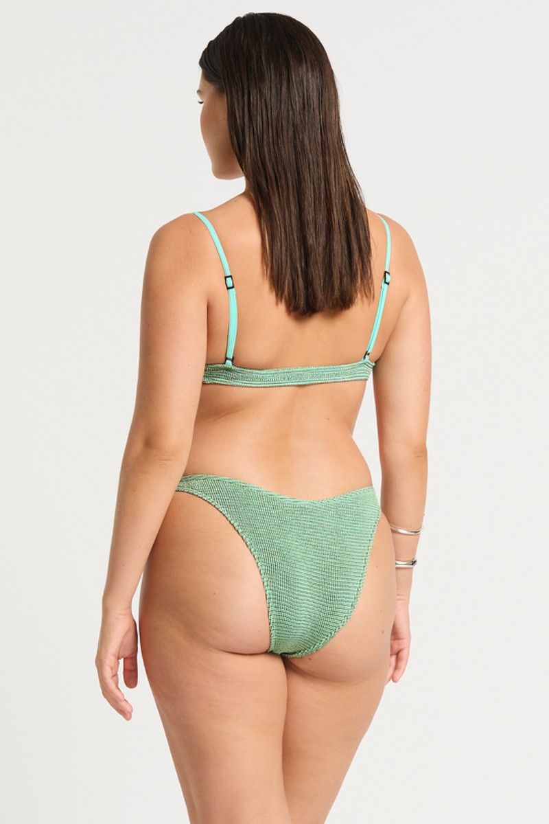 Bound by Bond-Eye Ring Lissio Crop in Ice Blue Lurex