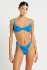 Bound by Bond-Eye Gracie Balconette Top in Turquoise Stripe