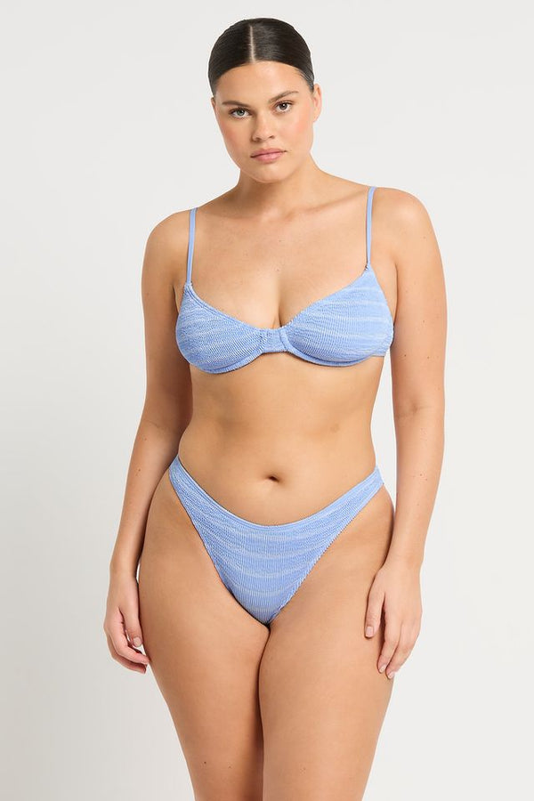 Bound by Bond-Eye Gracie Balconette Top in Powder Blue Stripe