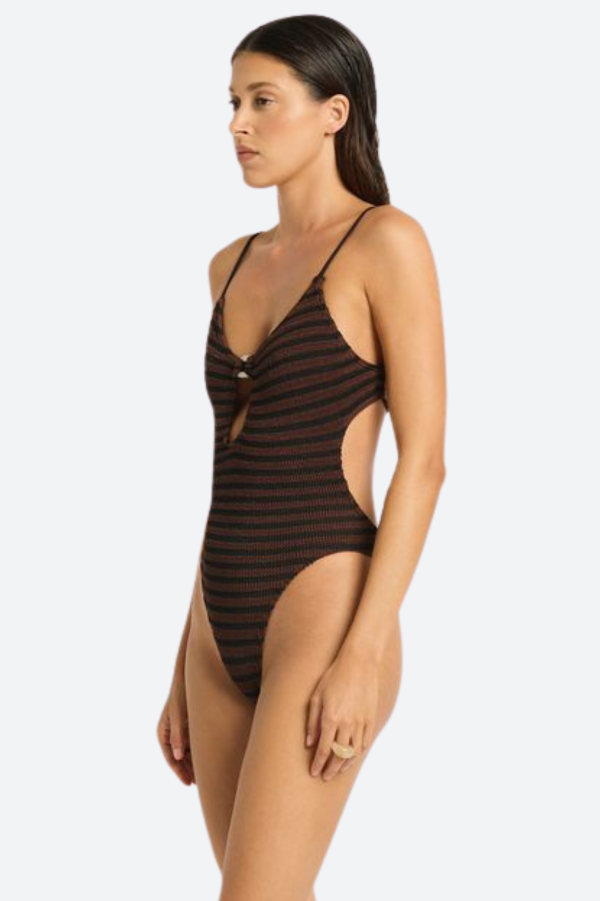 Bond-Eye Ring Arden One Piece in Carob / Black