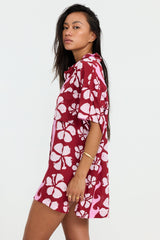 Benoa Swim Aloha Shirt Dress in Papeete