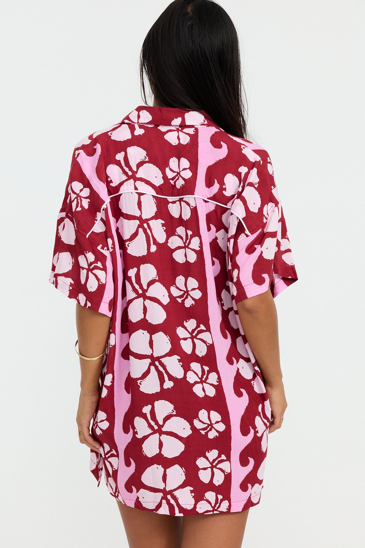 Benoa Swim Aloha Shirt Dress in Papeete
