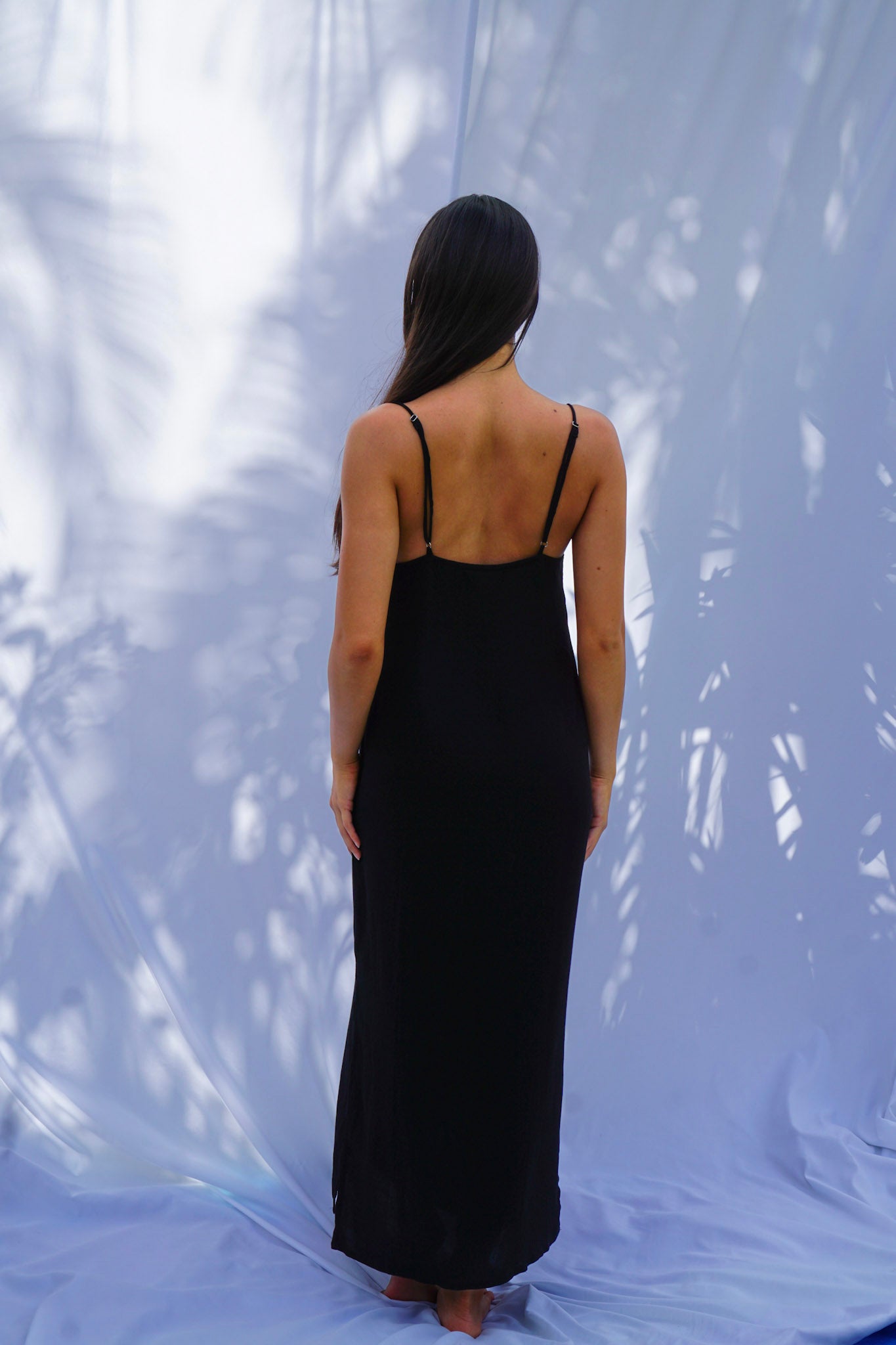 Golden Trip - Cloud Break Dress in Black - Back View | BikiniBird