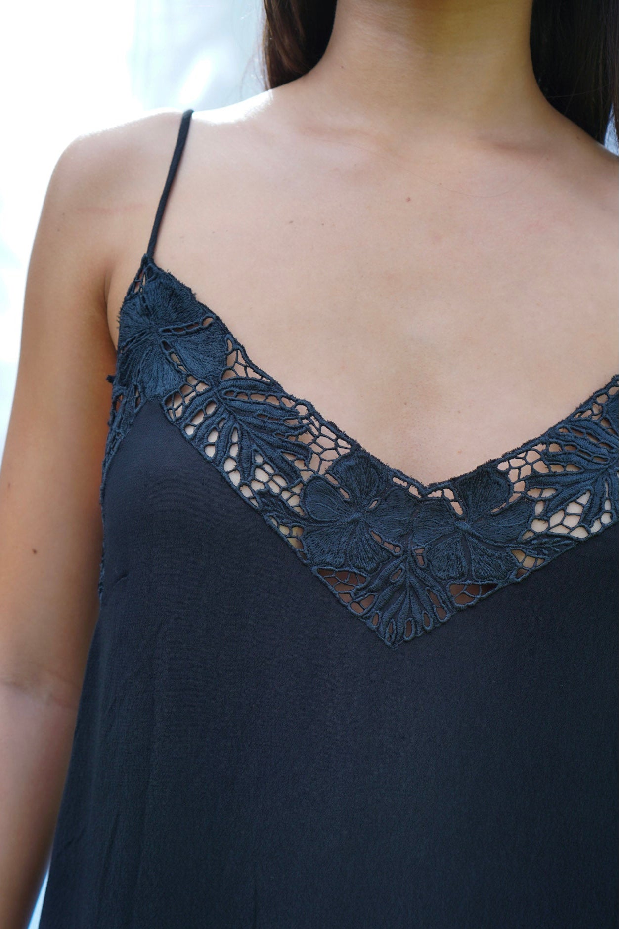 Golden Trip - Cloud Break Dress in Black - Close Up | BikiniBird