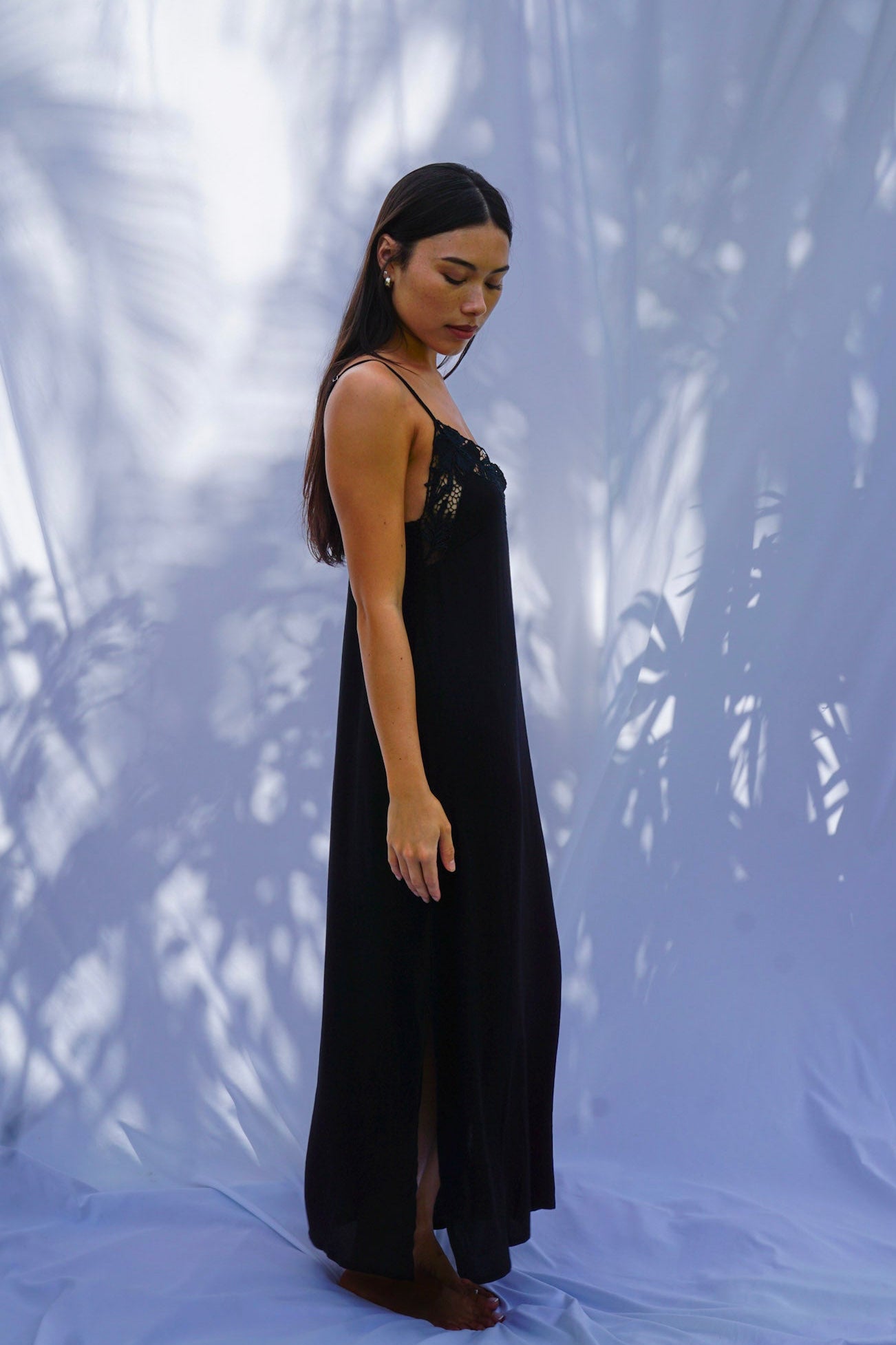 Golden Trip - Cloud Break Dress in Black - Side View | BikiniBird