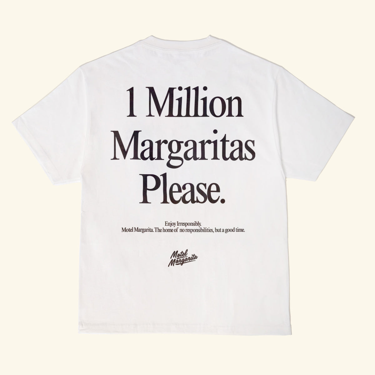 Motel Margarita - 1 Million Tee in White - Back View | BikiniBird