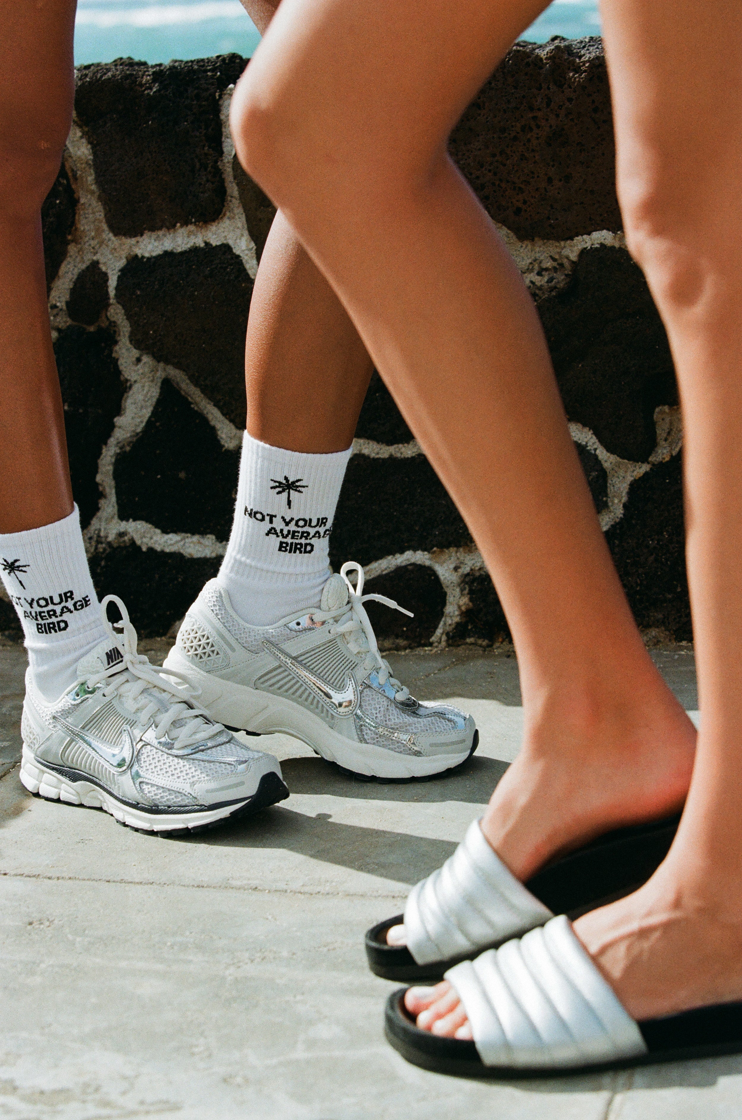 Not Your Average Brand Socks in White - Side View | BikiniBird