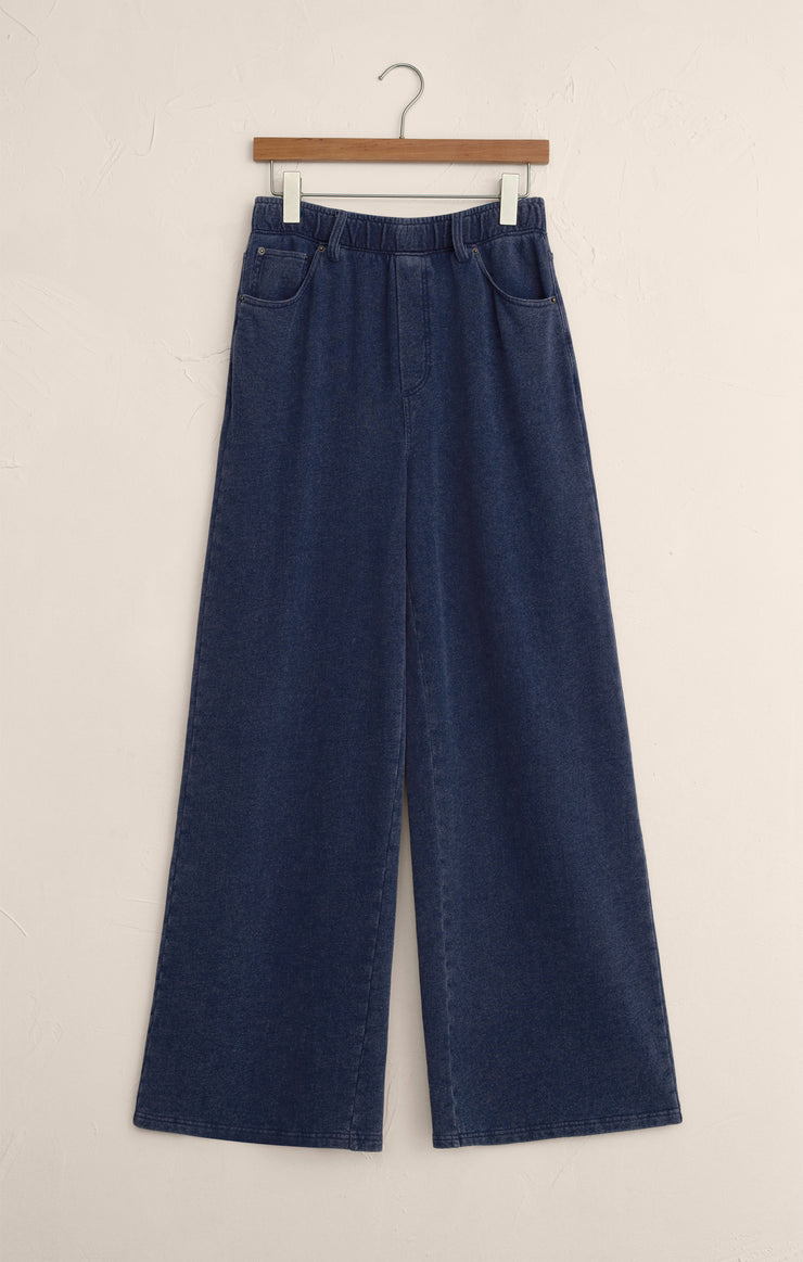 Z Supply - Entourage Knit Denim Pants in Indigo | BikiniBird