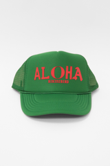 Bikinibird Aloha Trucker Hat in Green/Red