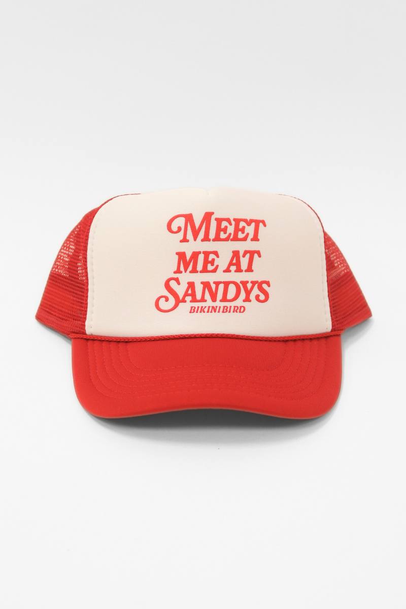 Bikinibird Meet Me at Sandys Trucker Hat in Red/White