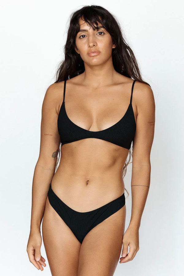 MAI Underwear Everyday Top in Black Ribbed