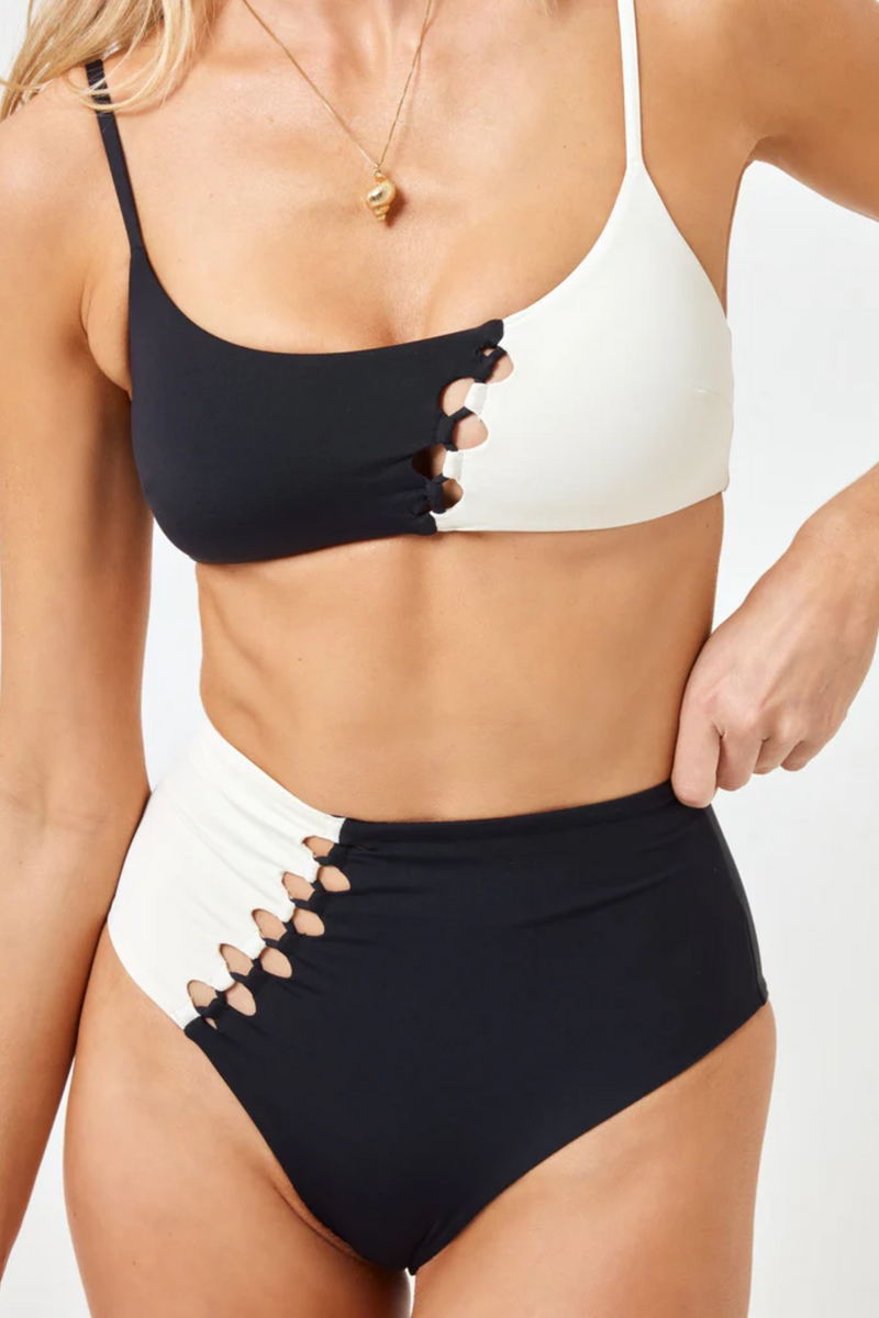 Solstice Bikini Top - Black-Cream