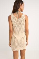 Rhythm Maddie Knit Scoop Neck Mini Dress in Cream