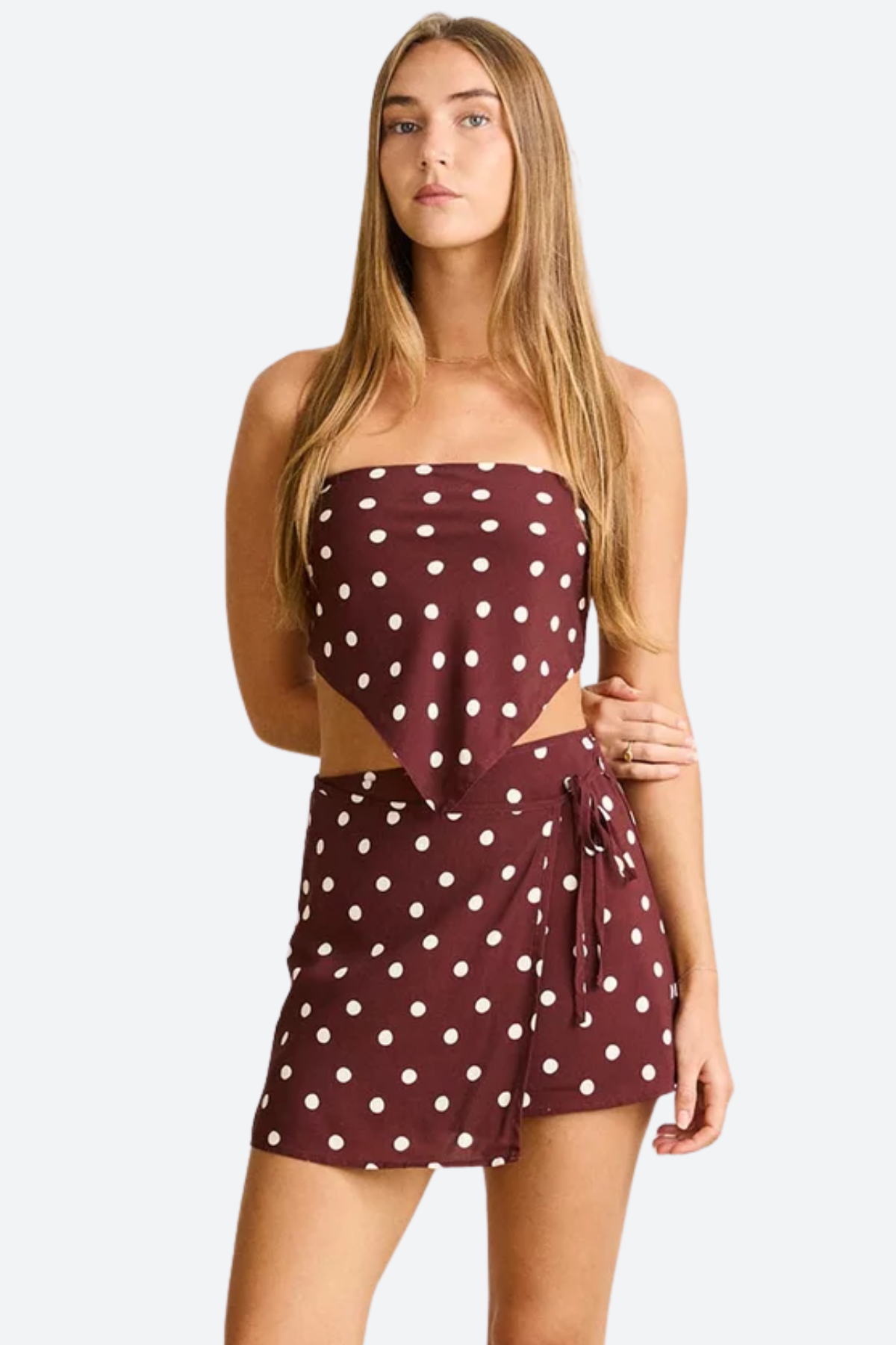 Rhythm Dotti Mini Skirt in Cafe