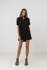 Rhythm Classic Shirt Dress in Black