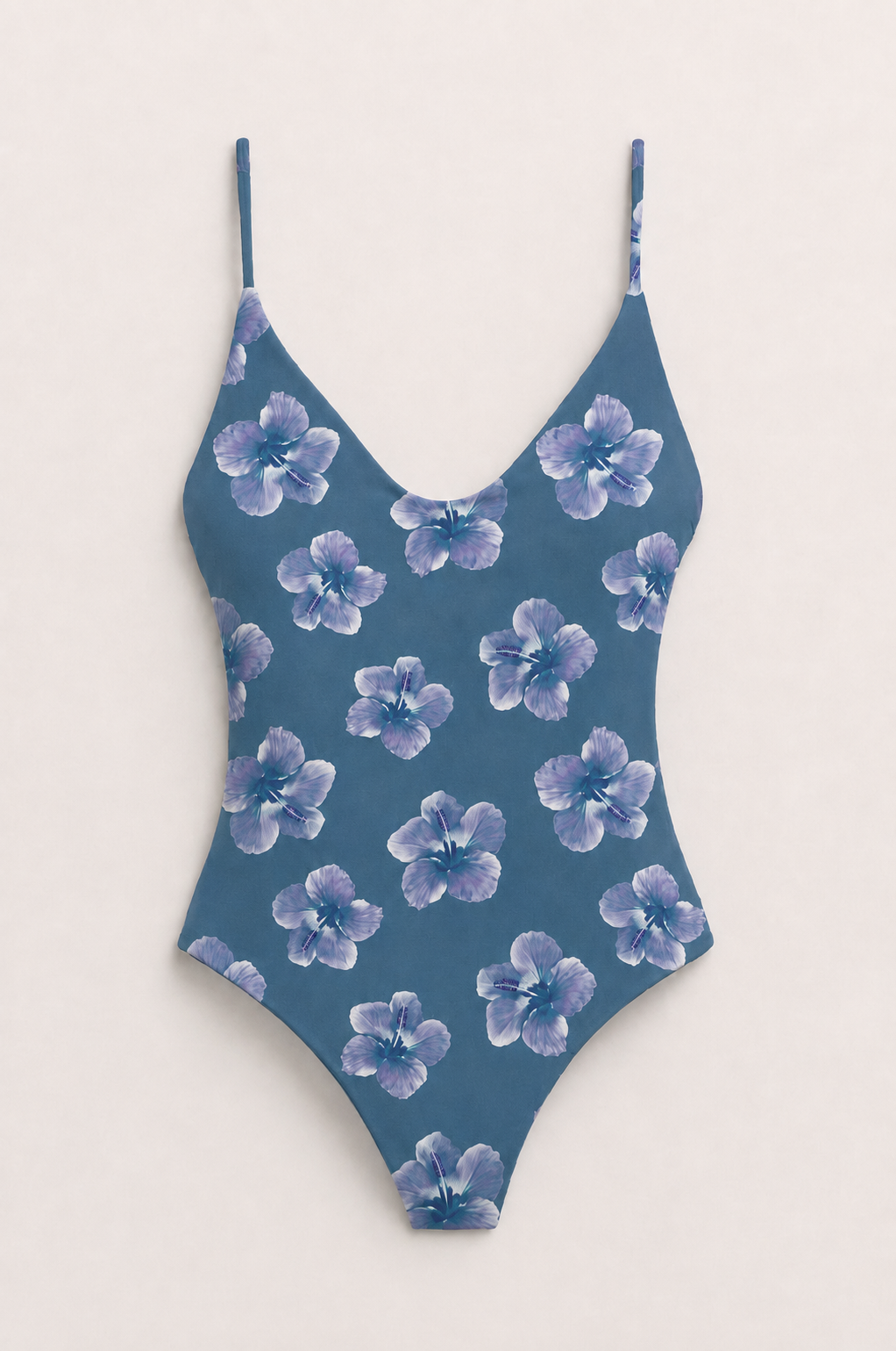 MAI Everyday Bodysuit in Steel Blue Hibiscus
