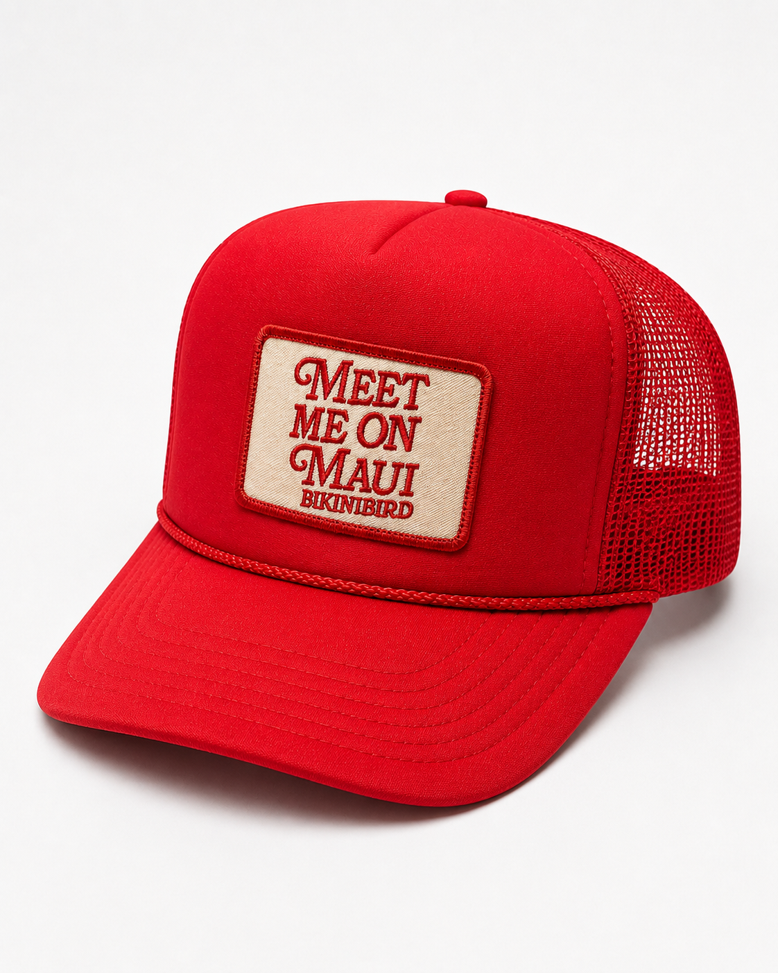 Bikinibird Meet Me in Maui Trucker Hat in Red