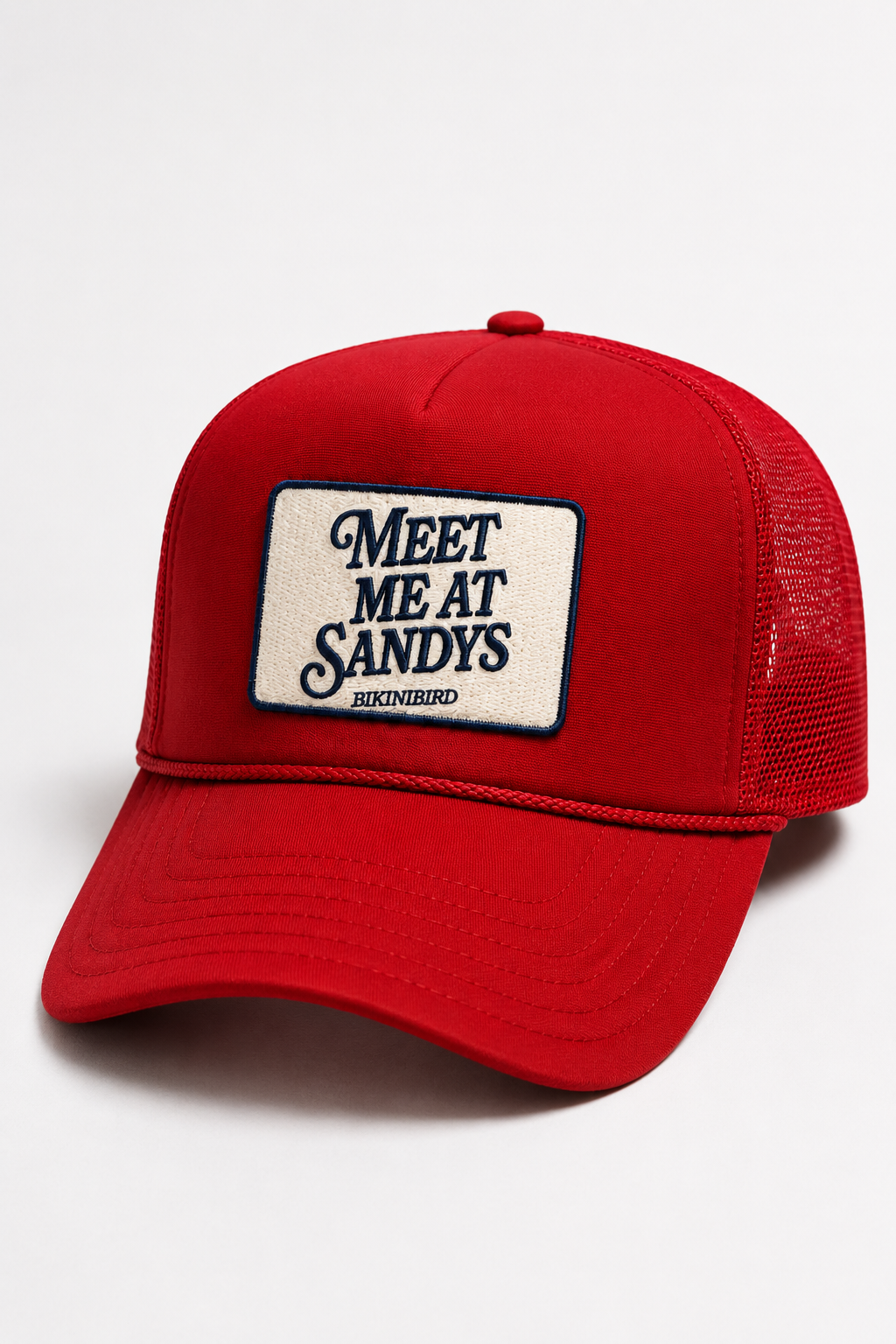 Bikinibird Meet Me at Sandys Trucker Hat in Red