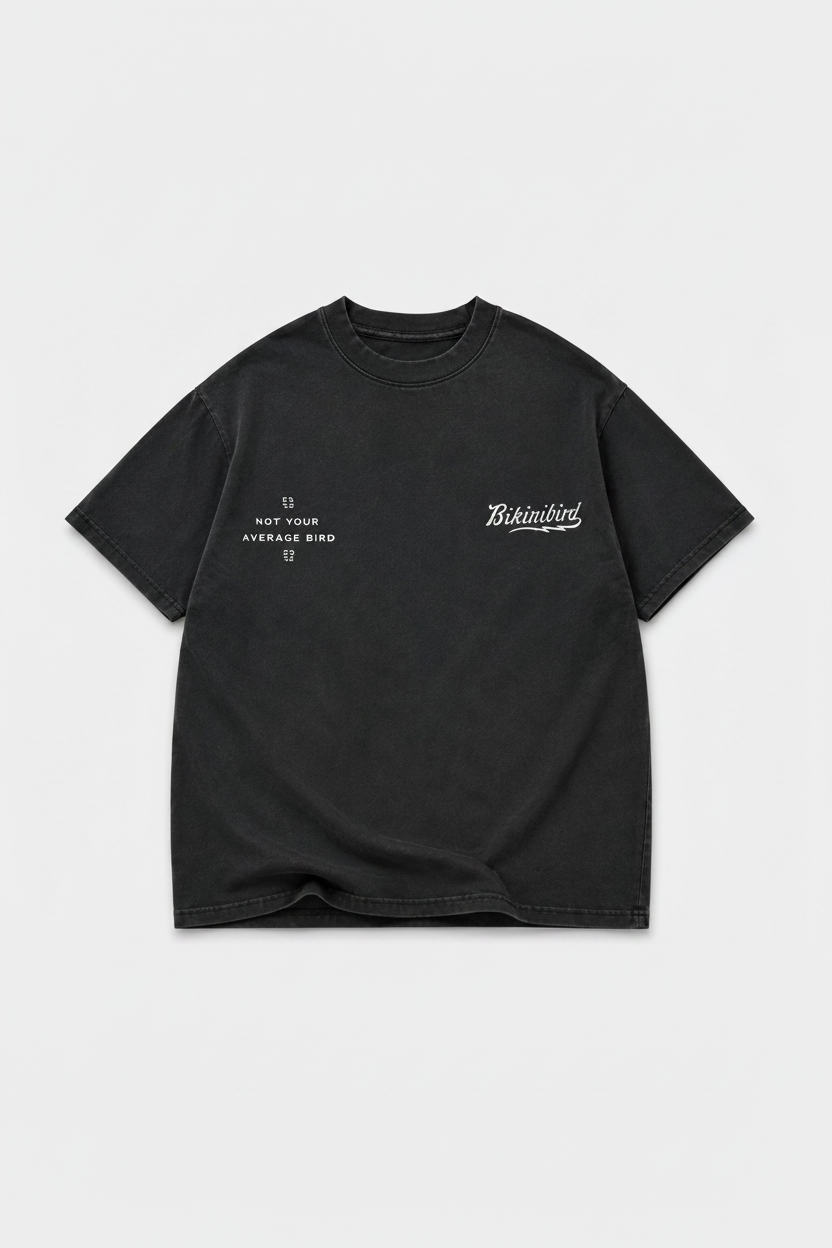 Bikinibird Oversized Box Tee in Vintage Black
