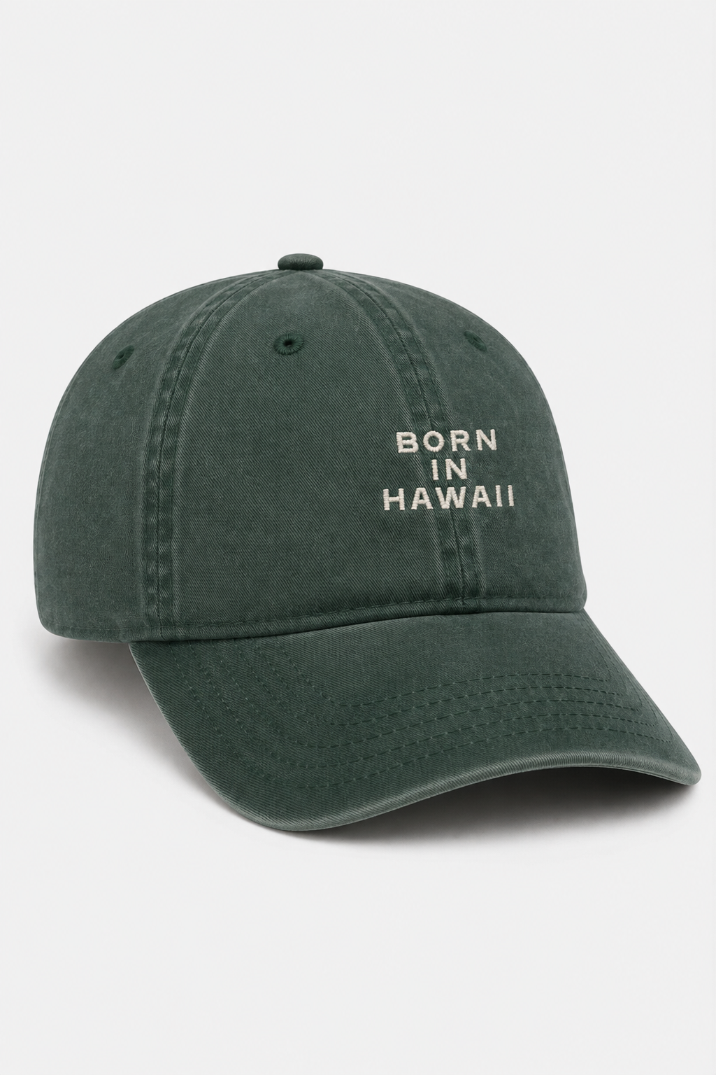 Bikinibird Born In Hawaii Dad Hat in Olive