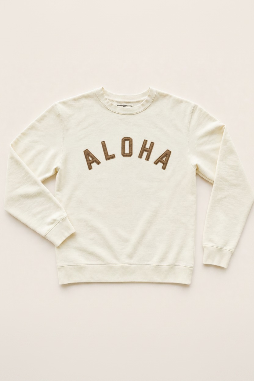 Hawaiian Standard ALOHA Sweatshirt in Bone/Sand