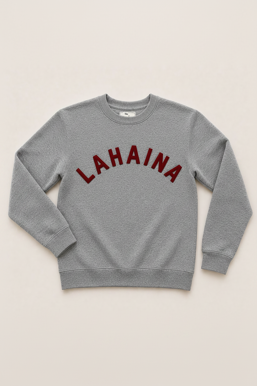 Hawaiian Standard LAHAINA Sweatshirt in Grey/Cardinal