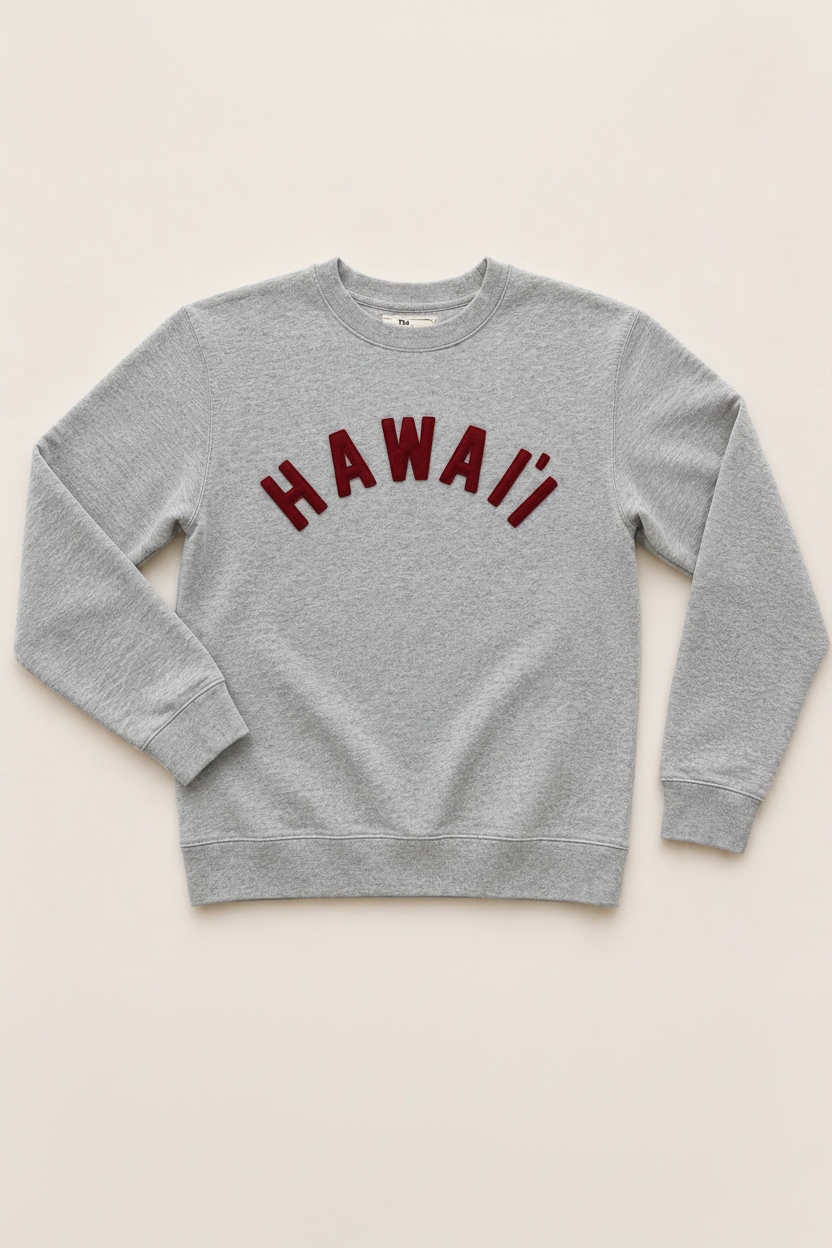 Hawaiian Standard HAWAII Sweatshirt in Grey/Cardinal