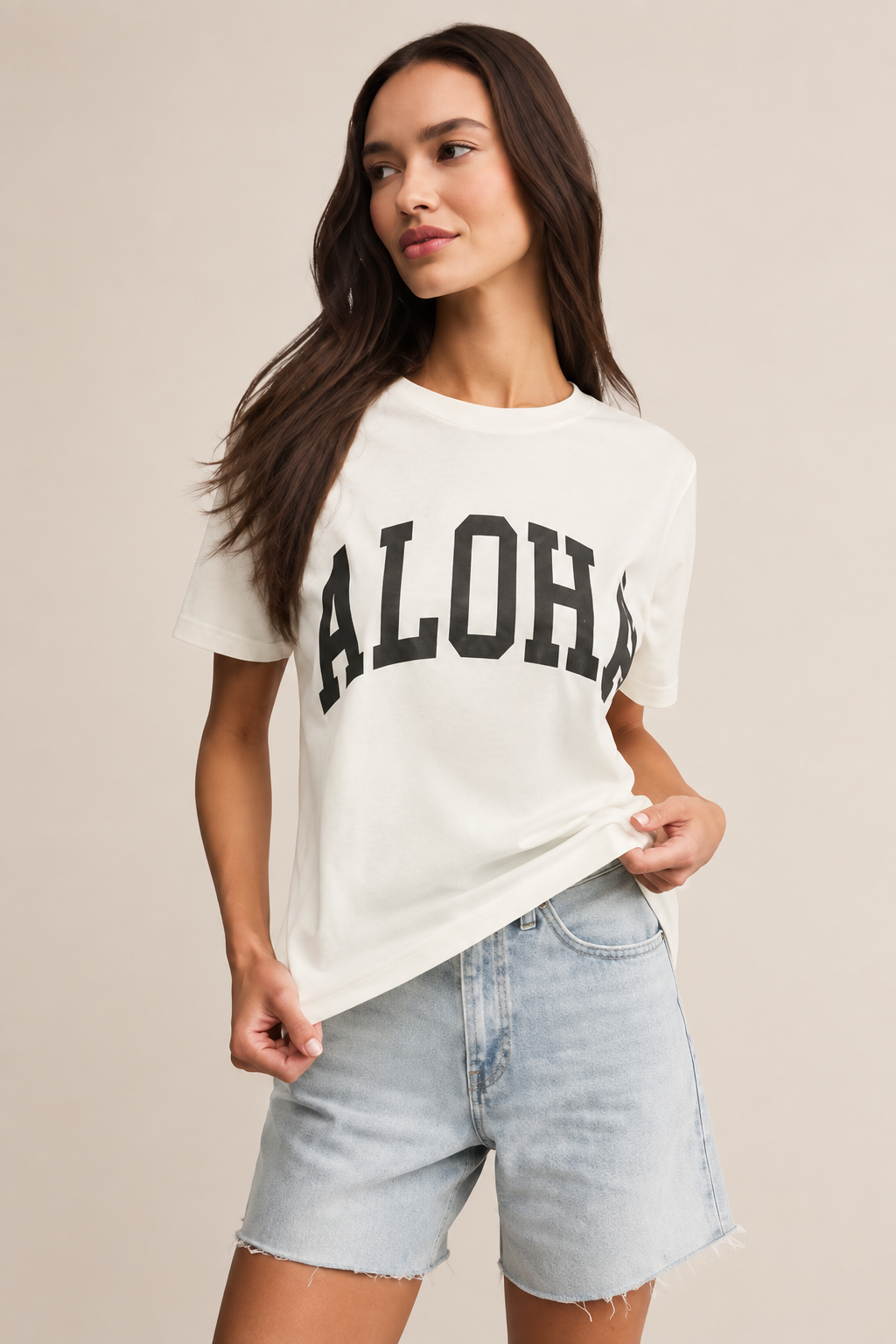 Z Supply Aloha Boyfriend Tee in Sea Salt