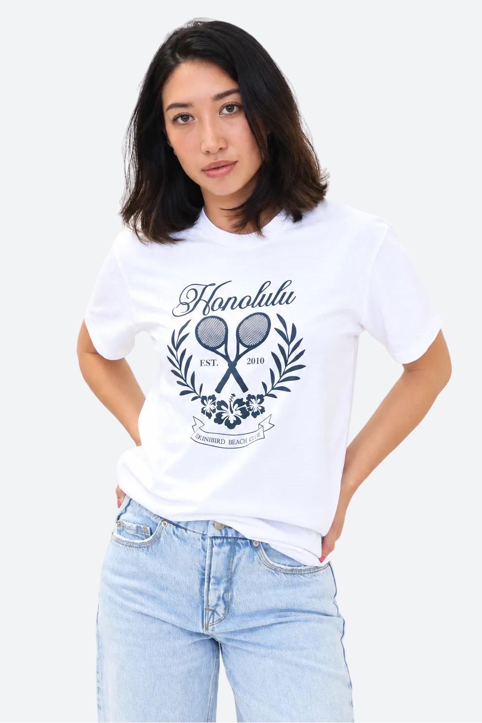 bikinibird Honolulu Tennis Tee in White