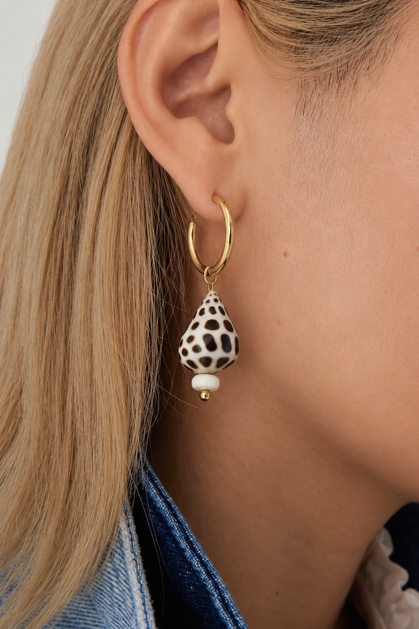 Ella May Maui Hebrew Cone Hoops