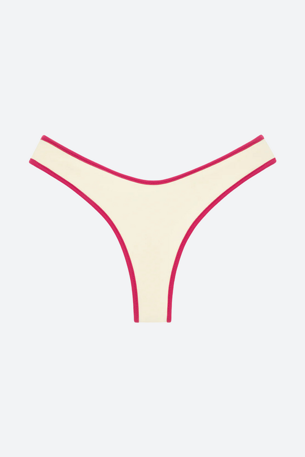 Montce Lulu Bikini Bottom in Cream X Raspberry