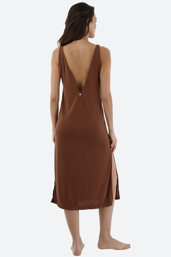 Malai Root Dress in Earth Brown