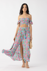 Tiare Hawaii Hollie Crop Top in Tropics Turquoise