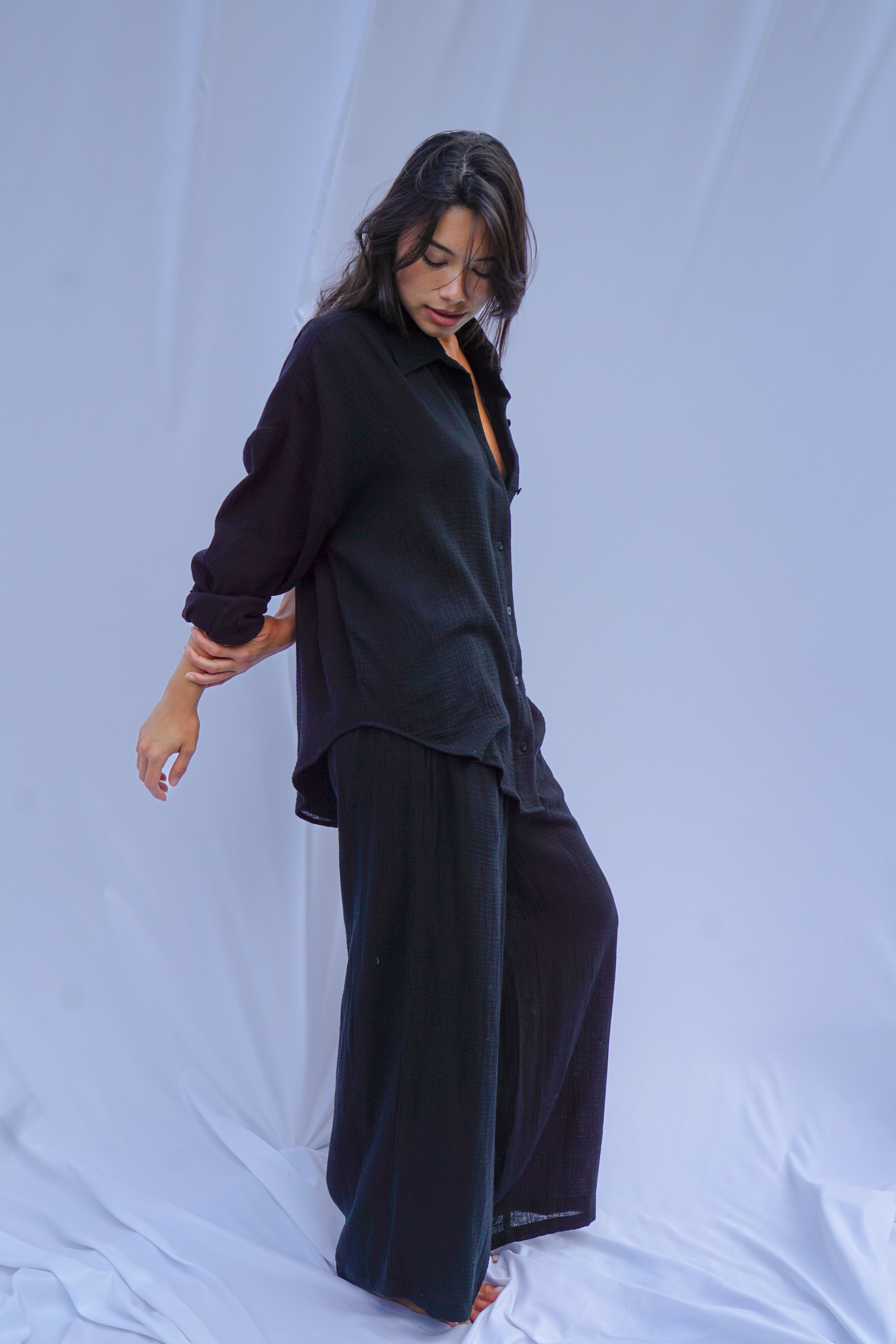 Golden Trip Alana Pant in Black Gauze
