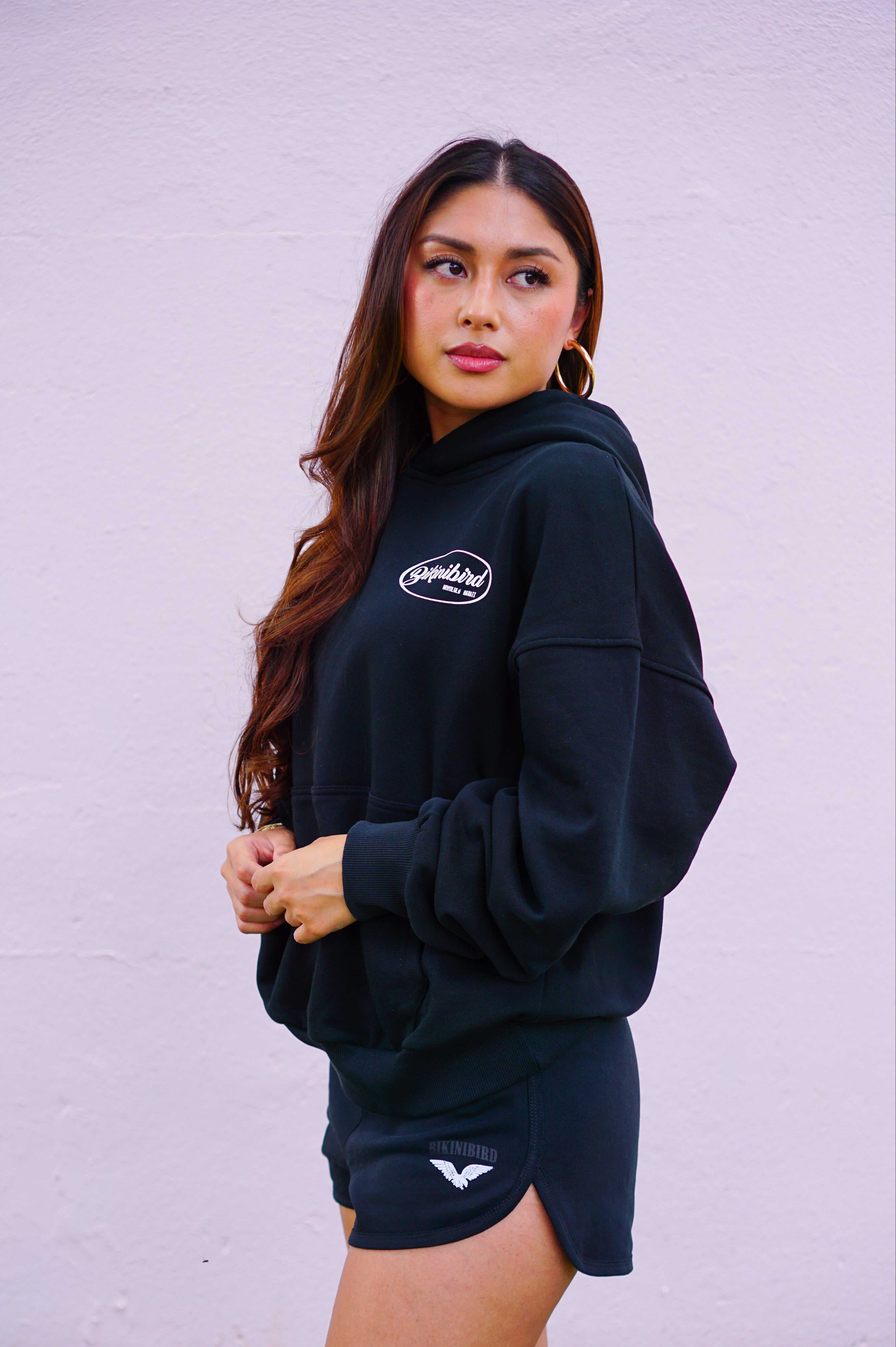 Bikinibird MAHALO MOTO Hoodie in Black