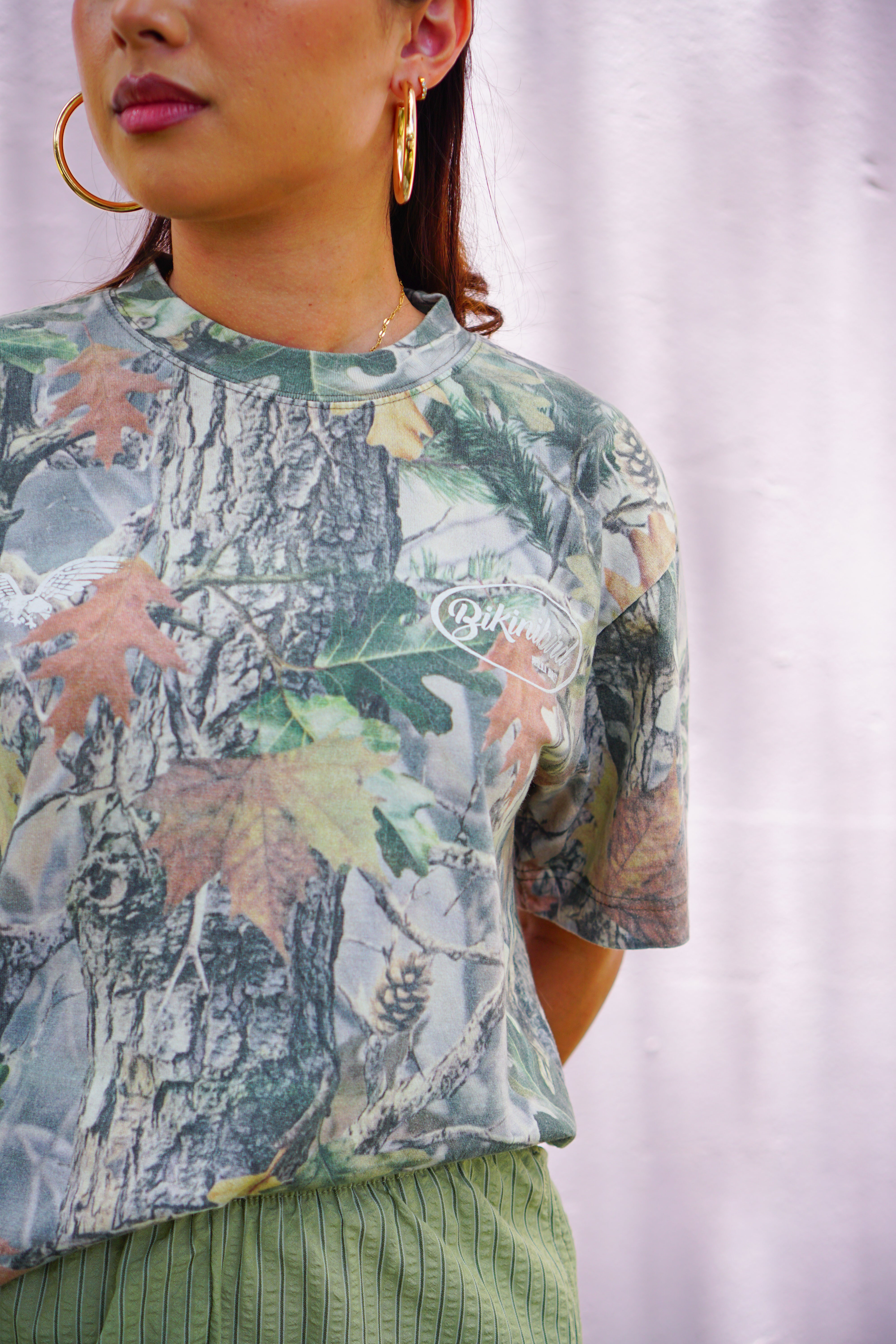Bikinibird MAHALO MOTO Tee in Real Tree, additional view | Bikinibird