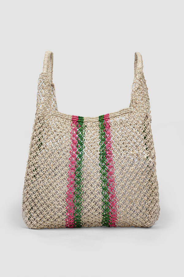 The Jacksons Dolly Aloha in Natural w/ Green and Pink Stripes