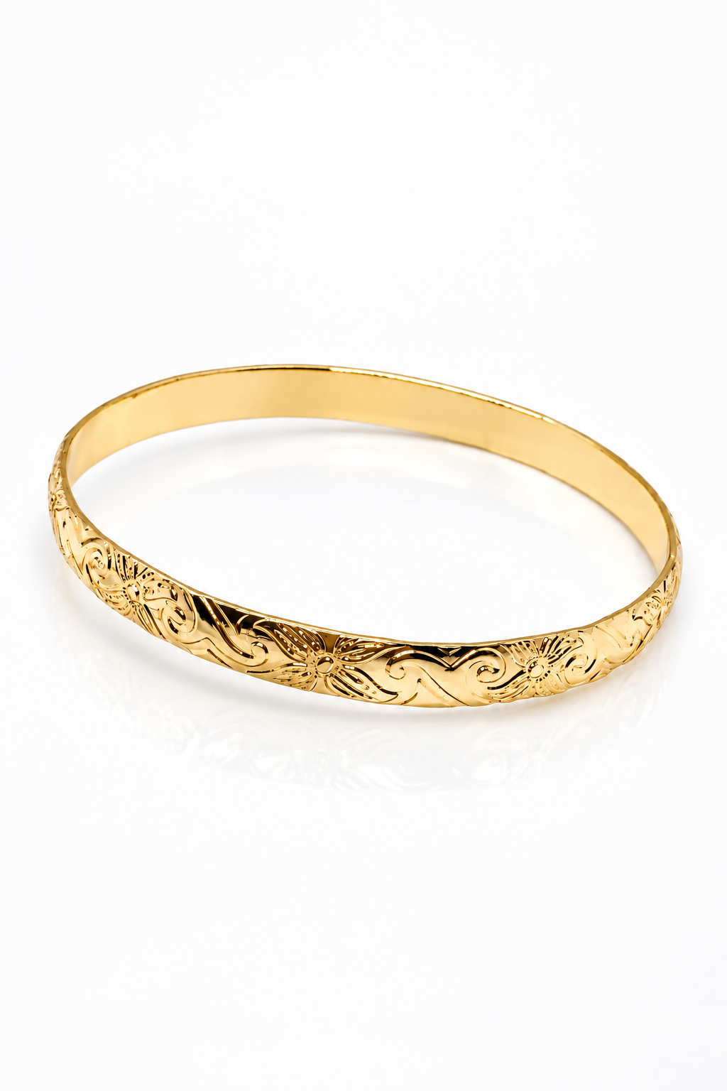 Anela's Jewelry 7MM Hawaiian Hamilton Gold Bracelet: No Add On Charm / 6.75