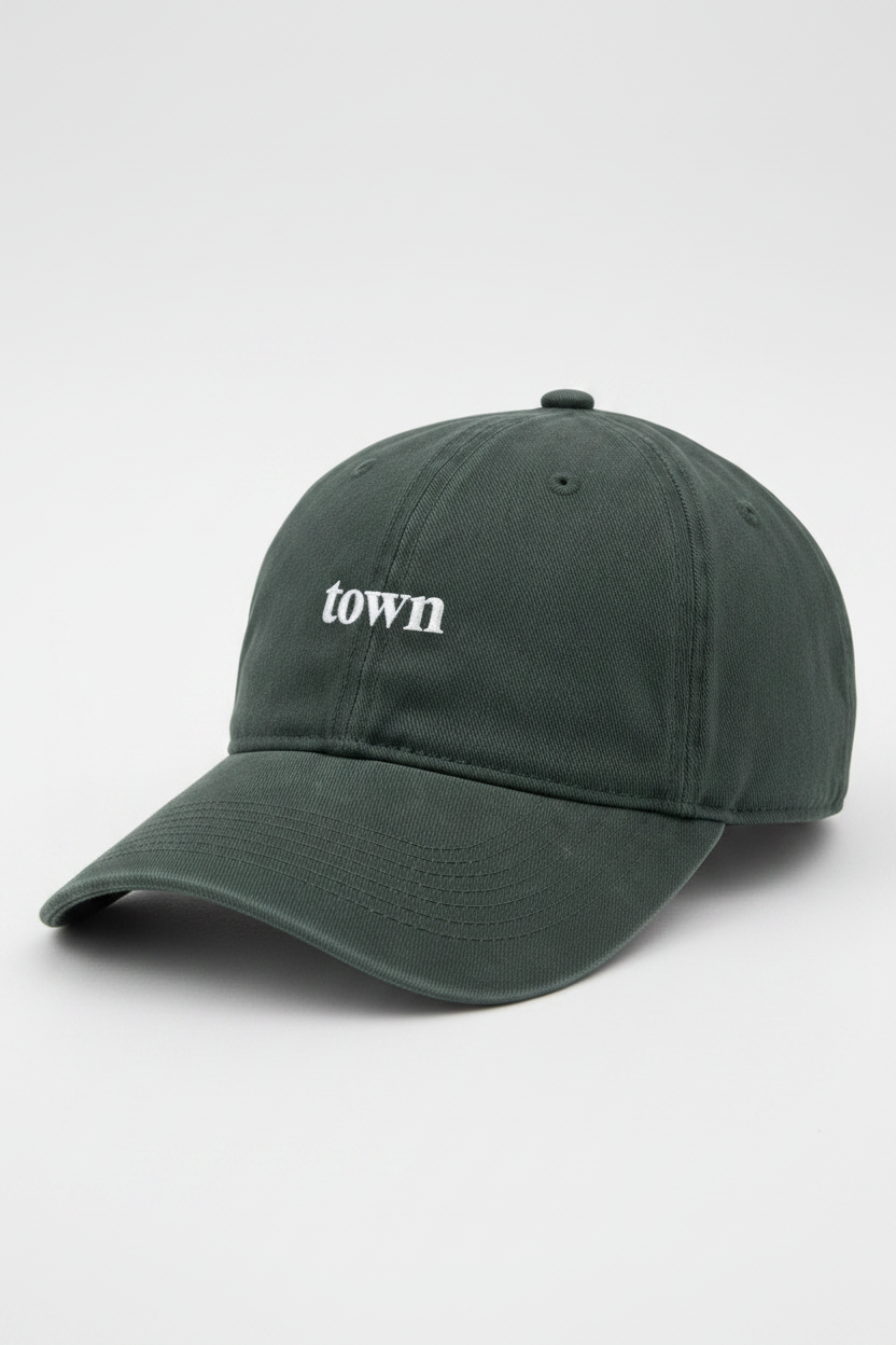 Bikinibird Town Dad Hat in Dark Green