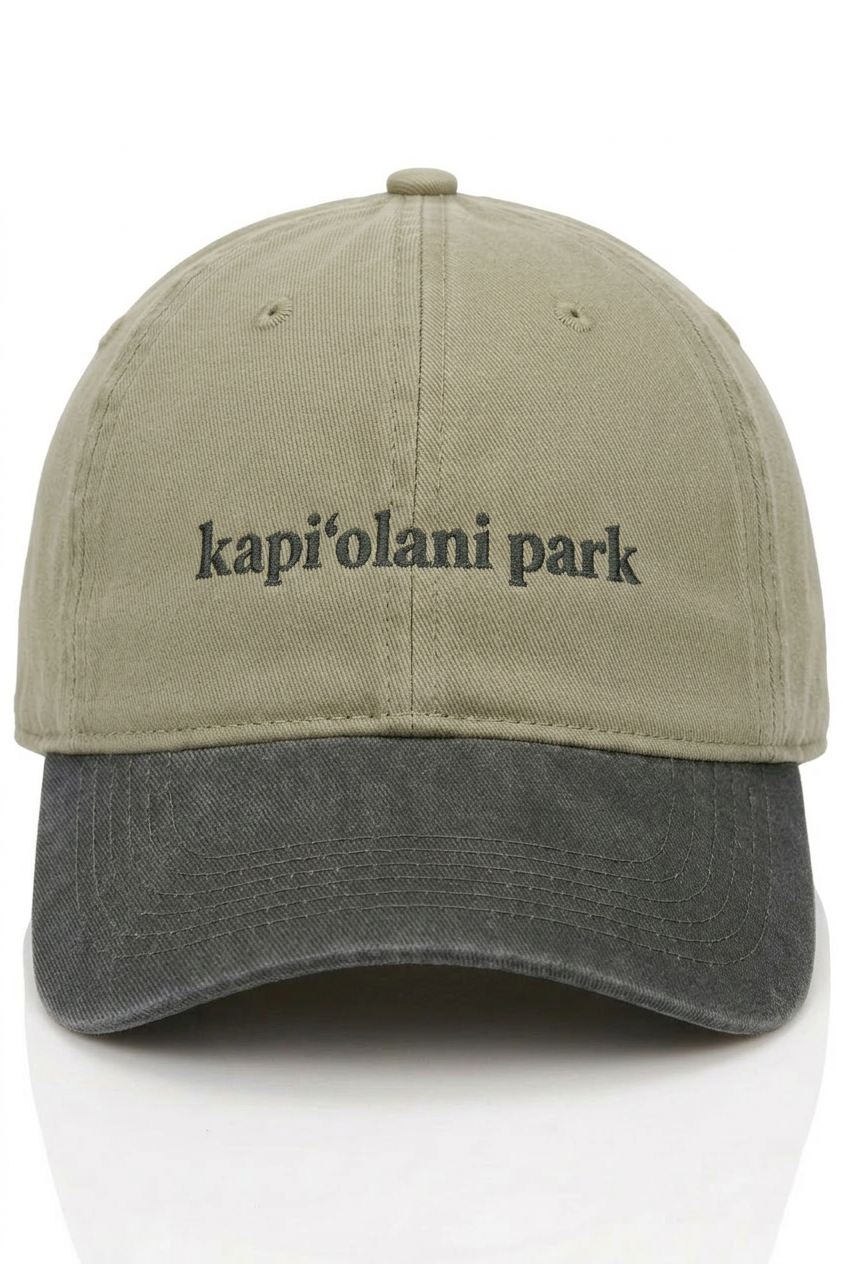 Bikinibird Kapiolani Park Dad Hat in Dark Green/Khaki