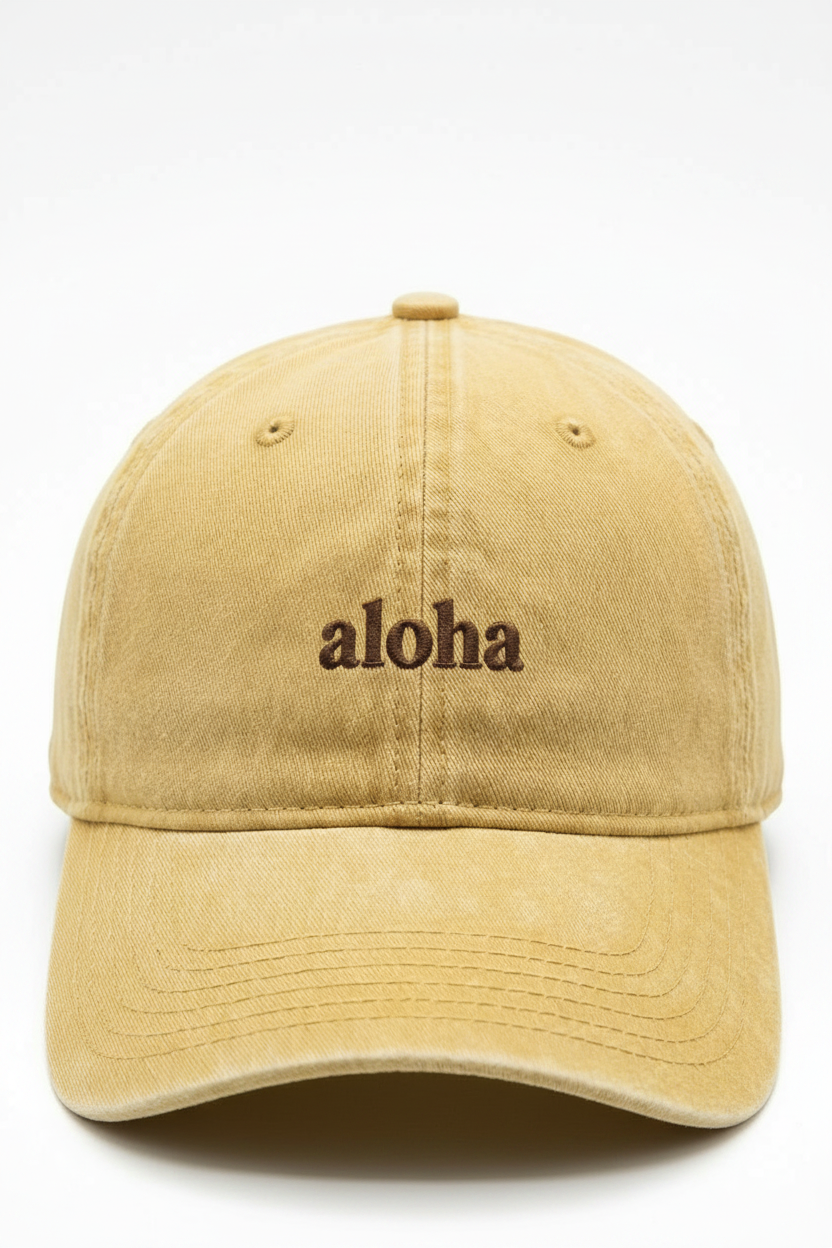 Bikinibird Aloha Dad Hat in Yellow