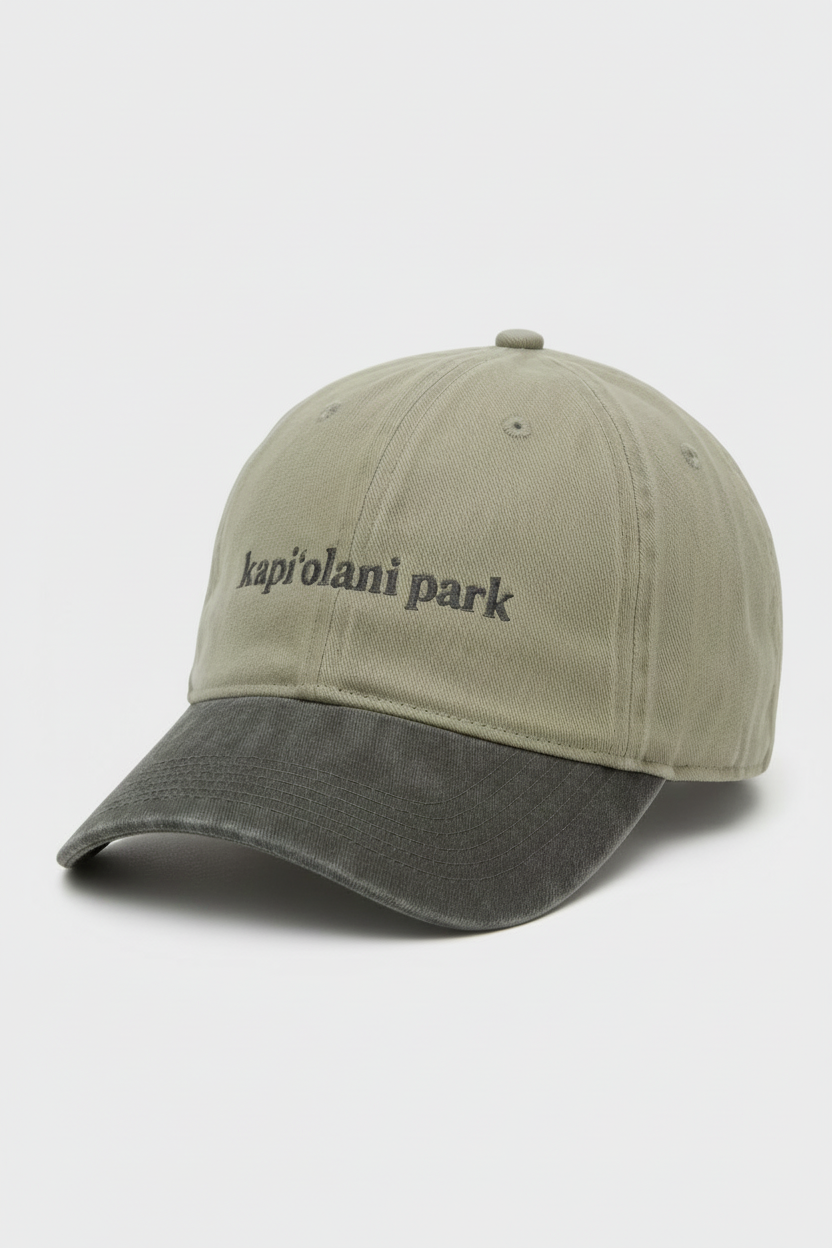 Bikinibird Kapiolani Park Dad Hat in Dark Green/Khaki