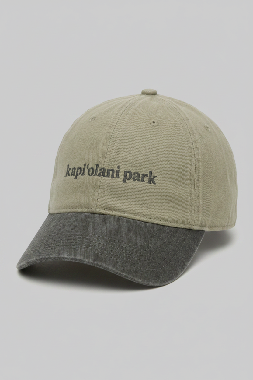 Bikinibird Kapiolani Park Dad Hat in Dark Green/Khaki