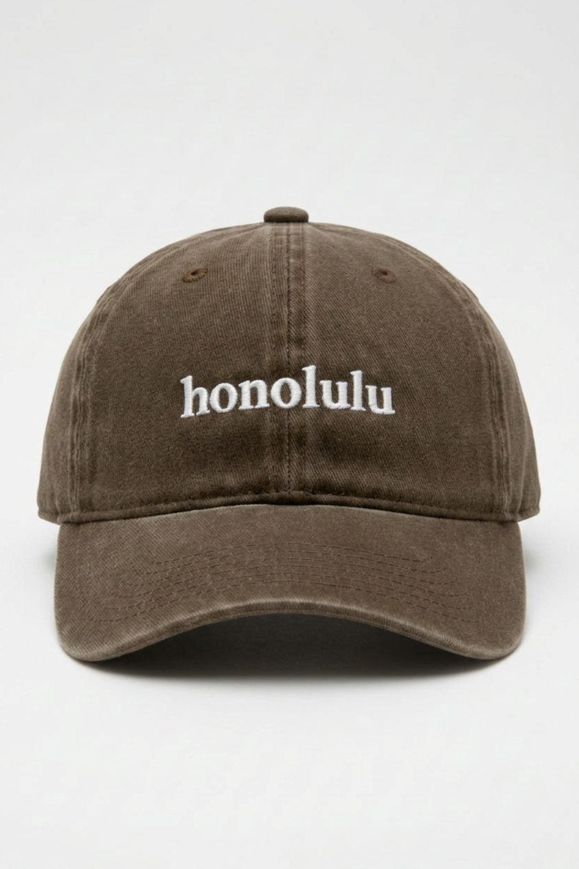 Bikinibird Honolulu Dad Hat in Brown