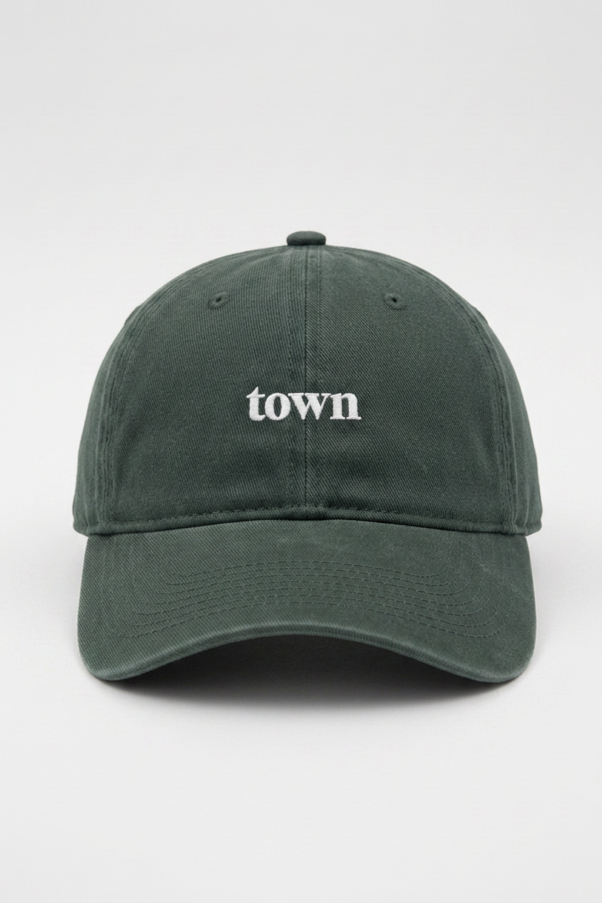 Bikinibird Town Dad Hat in Dark Green